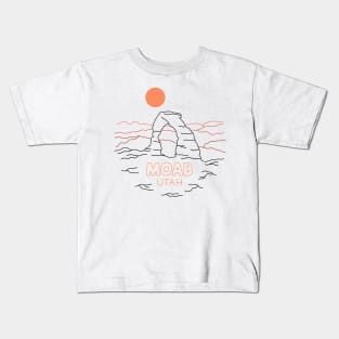 Moab Utah Line Art Kids T-Shirt